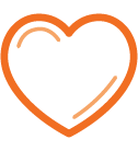 Quotacy, Inc. orange icon set: heart.