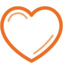 Quotacy, Inc. orange icon set: heart.