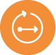 Orange term and length icon.