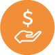 Icon of a hand giving money.
