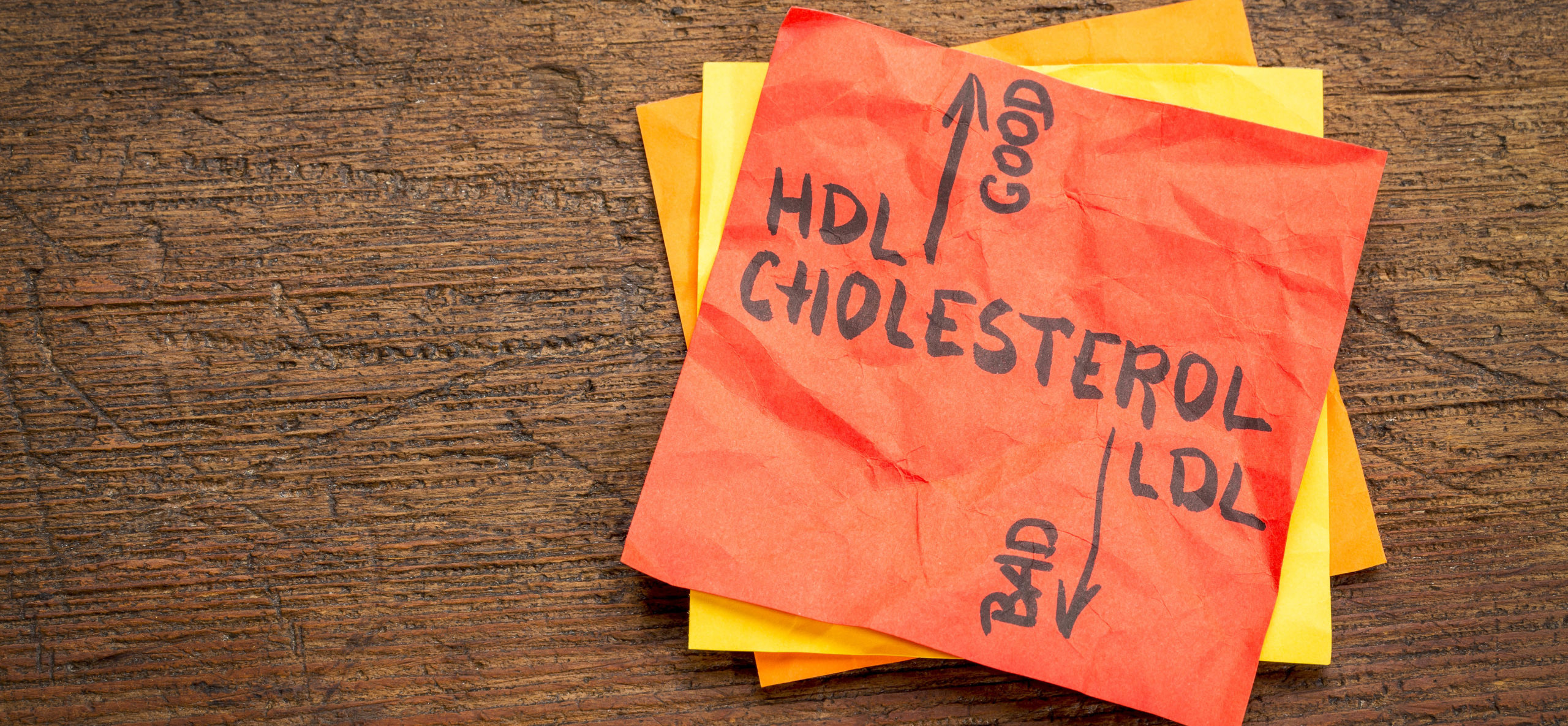 image of post it note with the word cholesterol