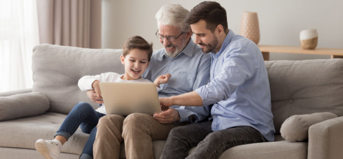 grandpa, dad, son for Quotacy blog caring for your children and parents sandwich generation