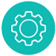 Icon with gear