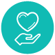 Icon of a hand holding a heart