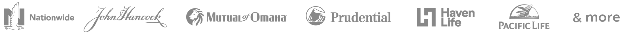 quotacy-carrier-logos-desktop Logos of some of Quotacy's carriers, Prudential, Haven Life, John Hancock, and more.