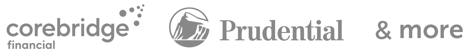 Logos of some of Quotacy's carriers, Prudential, Corebridge, and more.